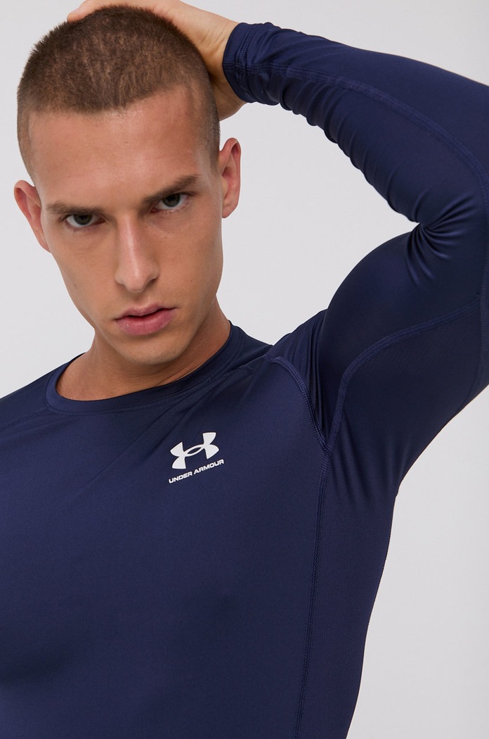 Majica z dolgimi rokavi za vadbo Under Armour mornarsko modra 1361524