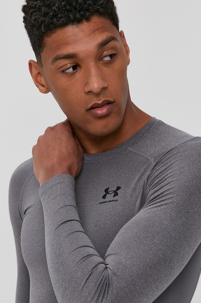 Tréningové tričko s dlhým rukávom Under Armour 1361524 sivá