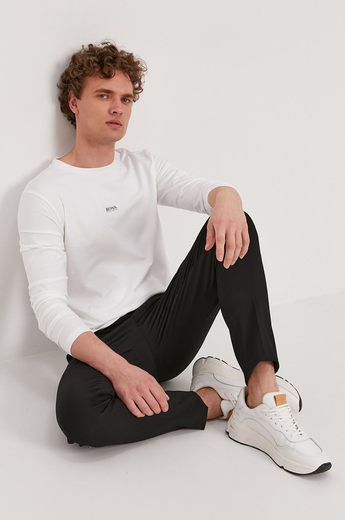 Tričko s dlouhým rukávem Boss Casual bílá 50427455