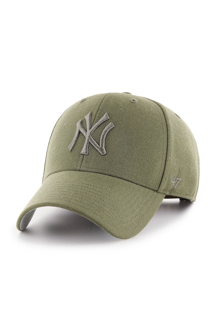 47 brand - Šiltovka MLB New York Yankees s prímesou vlny zelená B.MVPSP17WBP.SWA