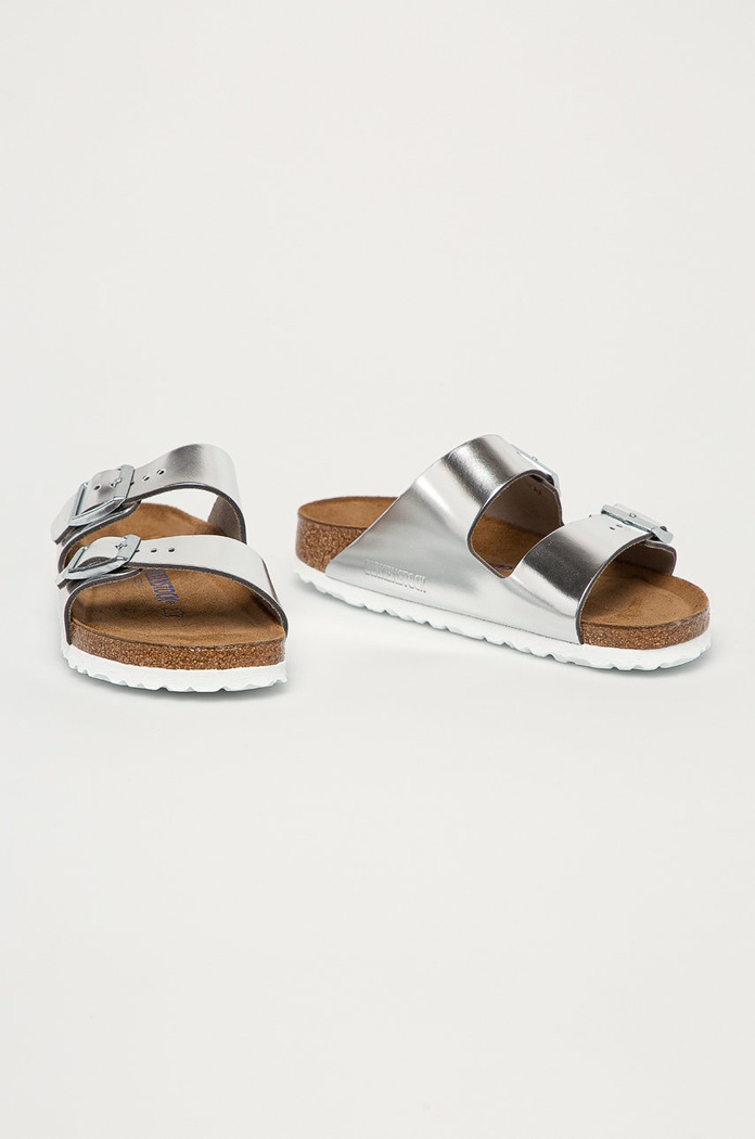 Usnjeni natikači Birkenstock Arizona SFB 1005961 srebrna AA00