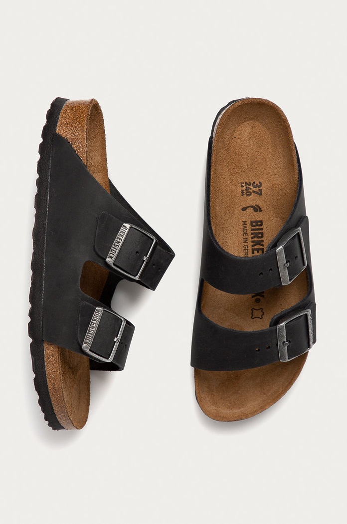 Nubukové pantofle Birkenstock Arizona černá 552113