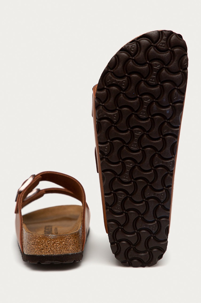Obuwie Birkenstock klapki skórzane Arizona 1019075 brązowy