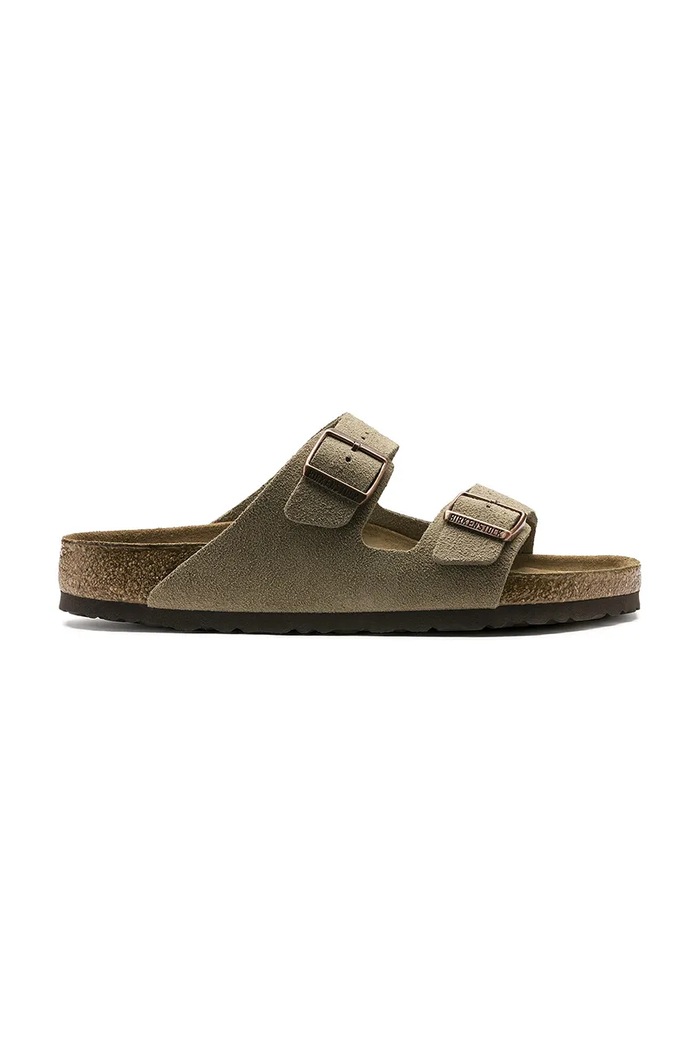 Semišové pantofle Birkenstock Arizona semišová kůže béžová 951303