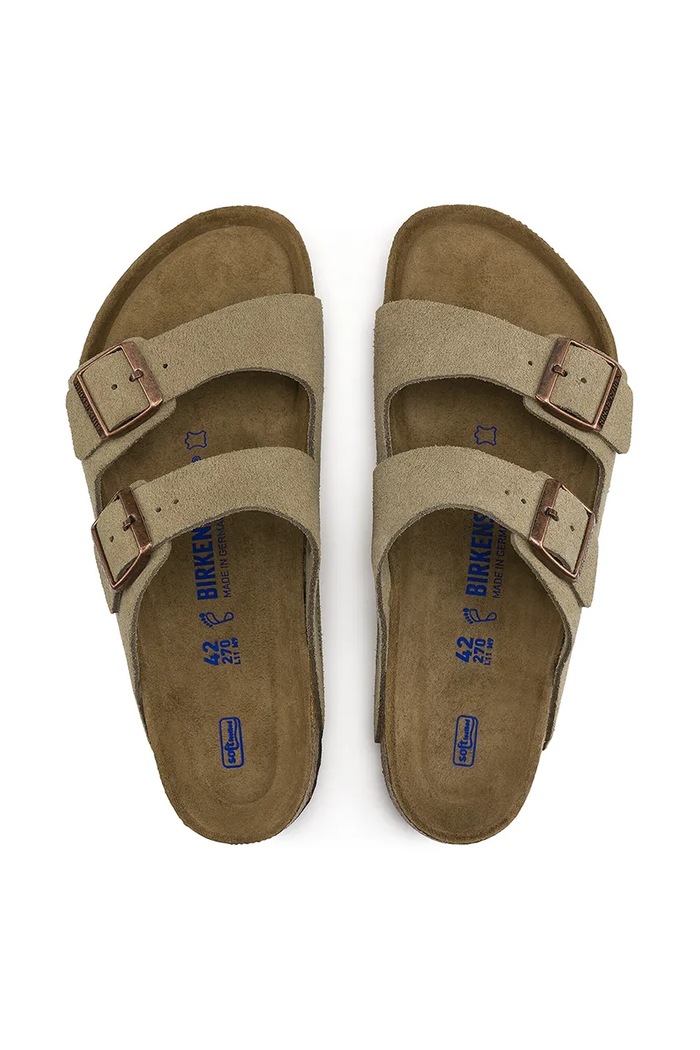 Semišové pantofle Birkenstock Arizona 951303 béžová
