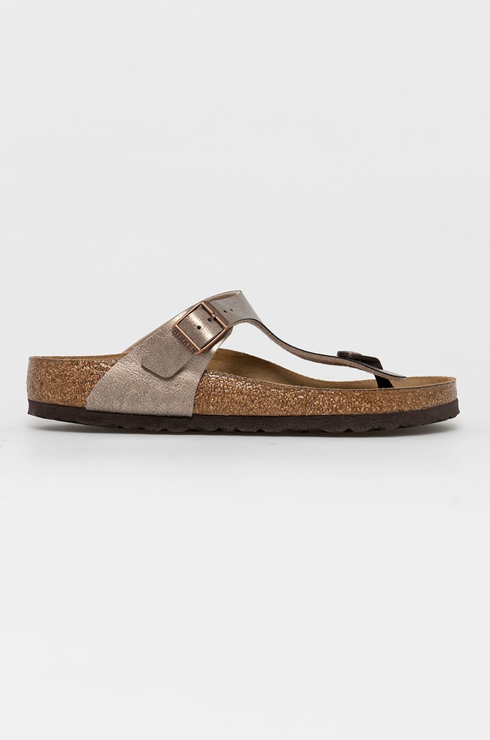 Birkenstock japonki Gizeh imitacja skóry licowej beżowy 1016144