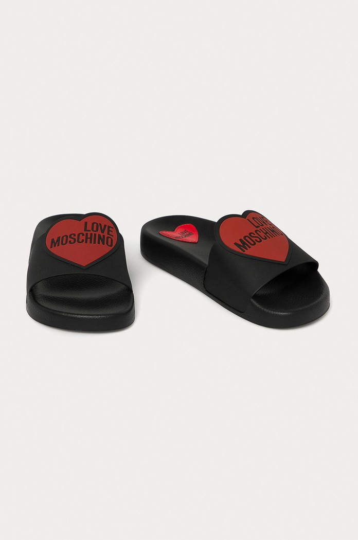 Love Moschino - Klapki JA28042G1CI13000 czarny SS21