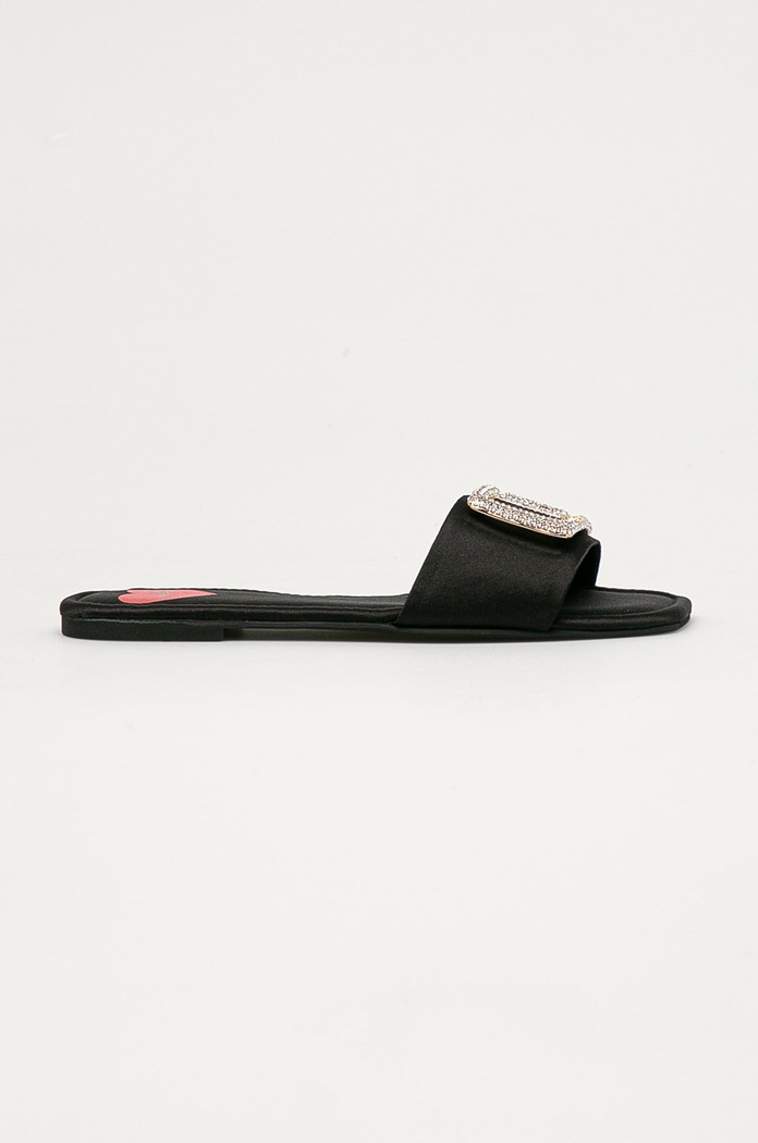 Love Moschino Klapki tekstylny czarny JA28231C0CJI0000