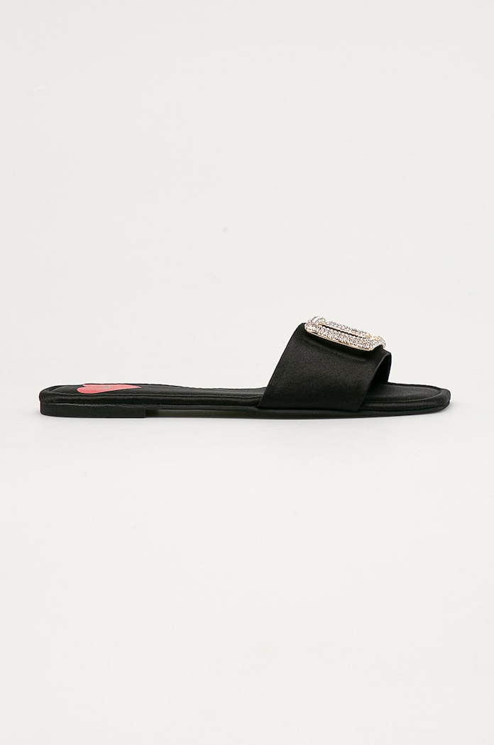 Love Moschino Klapki tekstylny czarny JA28231C0CJI0000