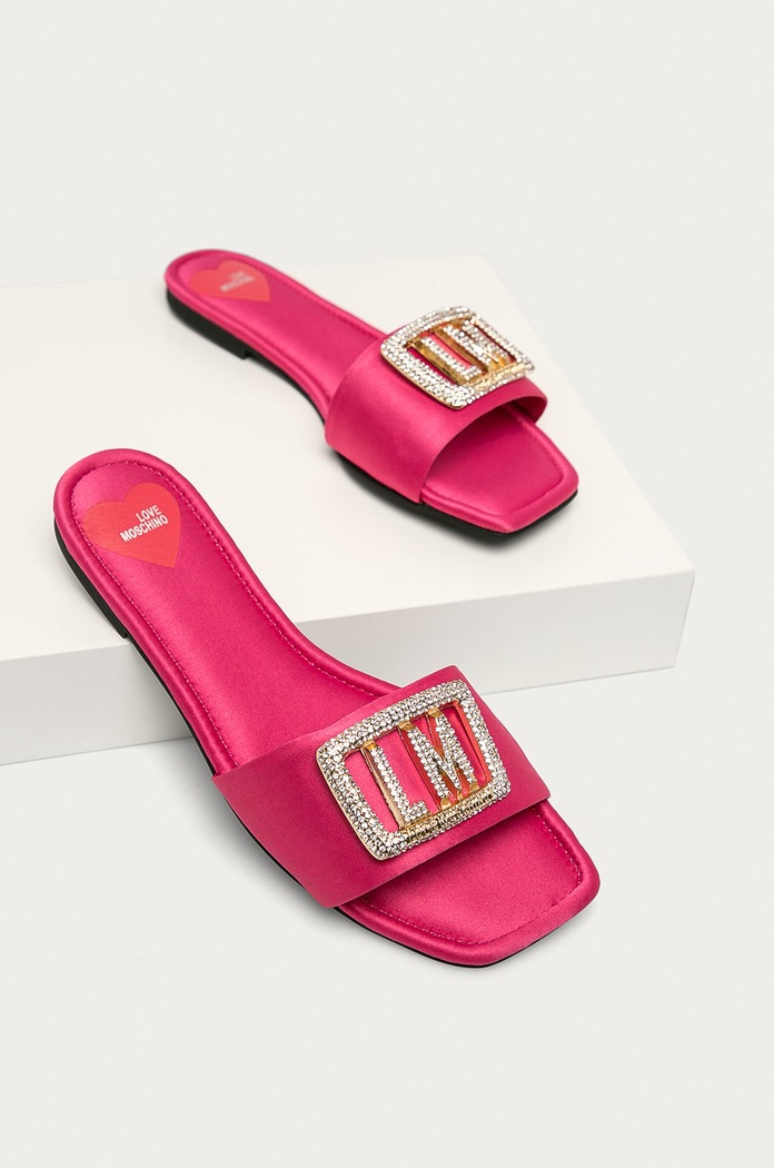 Obuwie Love Moschino Klapki JA28231C0CJI0604 różowy