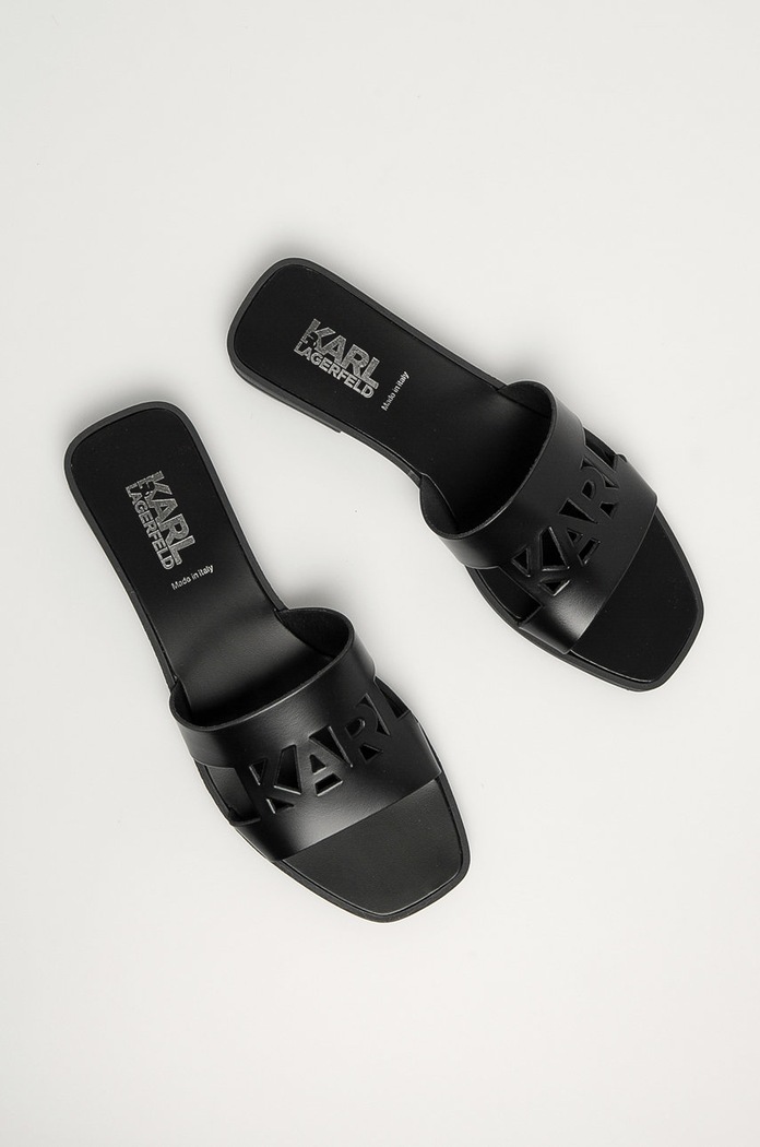 Karl Lagerfeld - Bőr papucs KL80405.00X fekete SS21