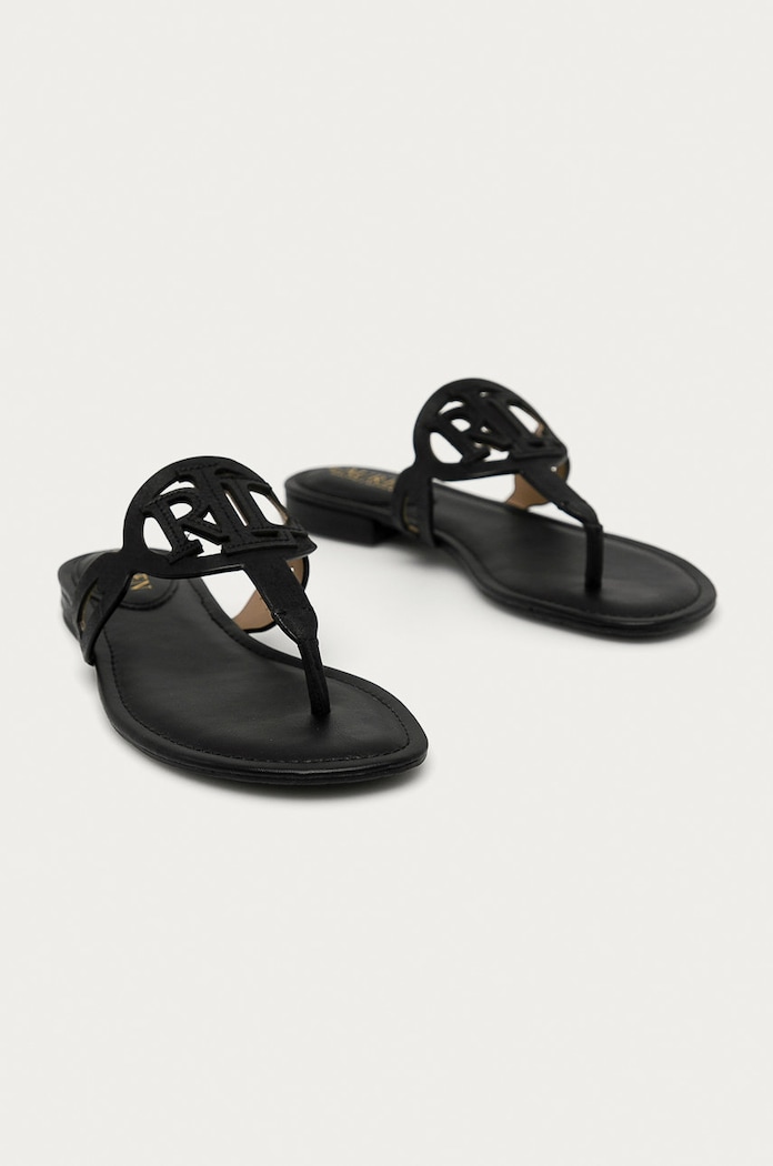 Lauren Ralph Lauren - Japonki skórzane 802840596001 802840596001 czarny SS21
