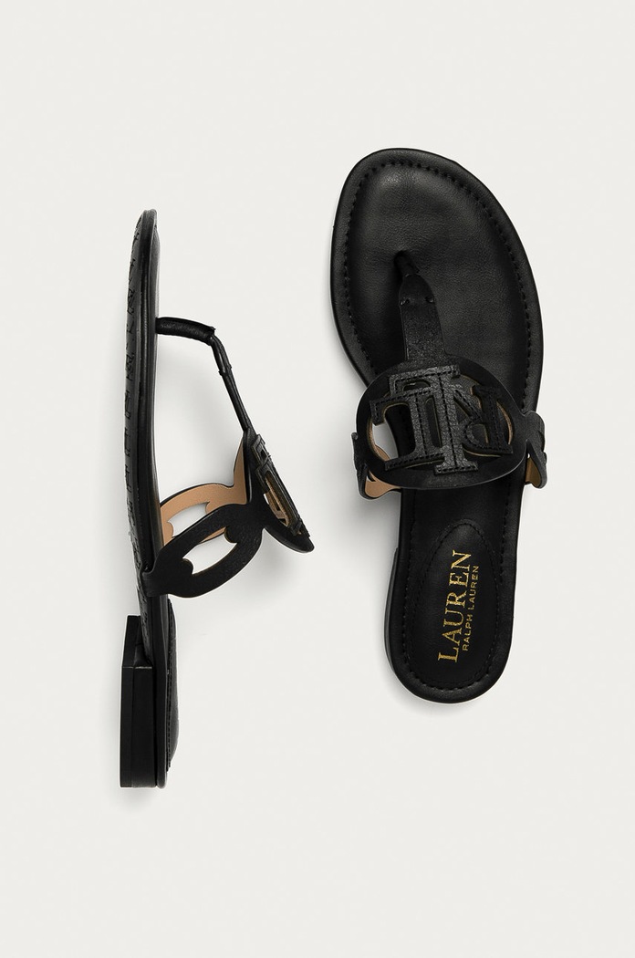Lauren Ralph Lauren - Japonki skórzane 802840596001 802840596001 czarny