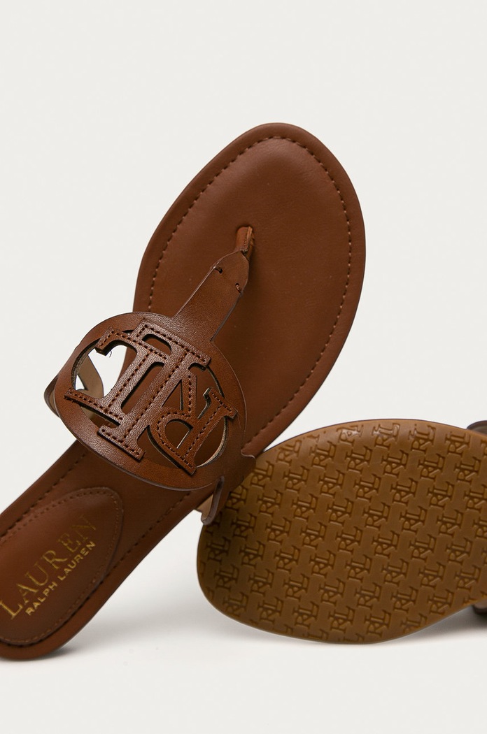Lauren Ralph Lauren - Japonki skórzane 802840596002 brązowy 802840596002