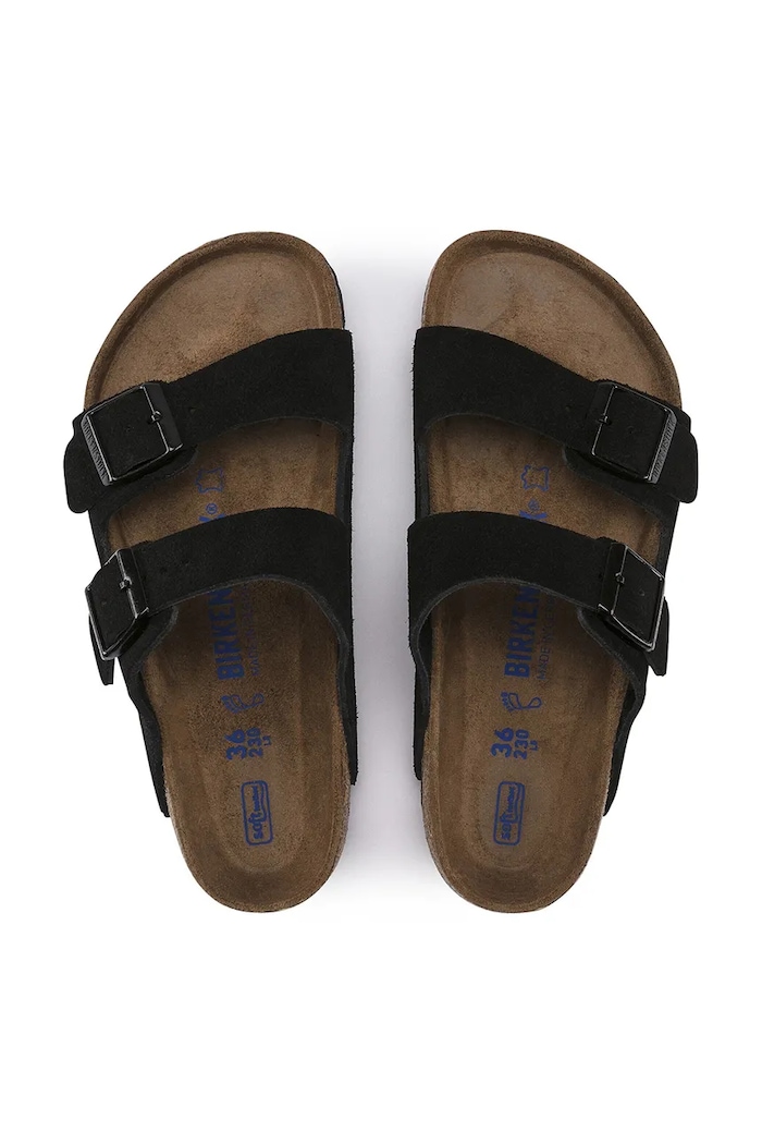 Semišové šľapky Birkenstock Arizona SFB 951323 čierna