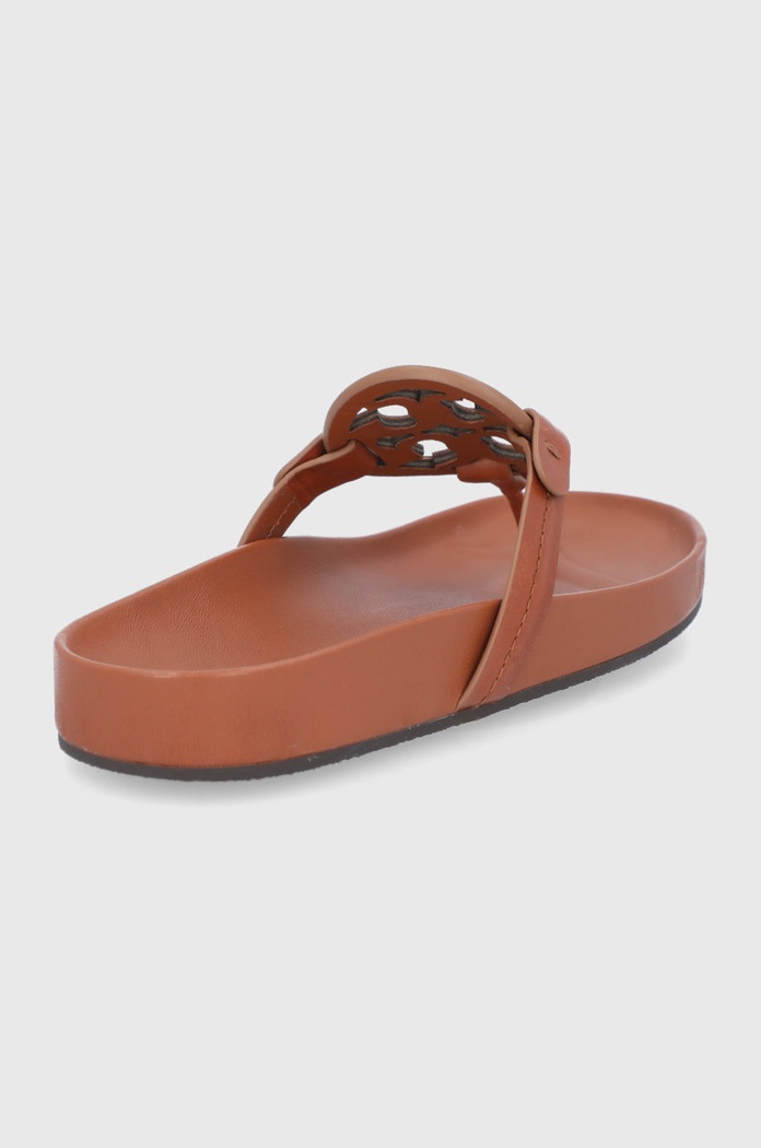 Obuv Kožené šľapky Tory Burch 81032.275 hnedá