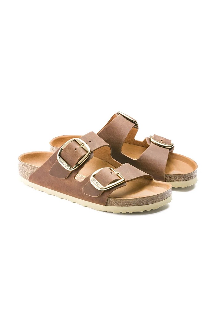 Δερμάτινες παντόφλες Birkenstock Arizona Big Buckle 1011072 καφέ SS21