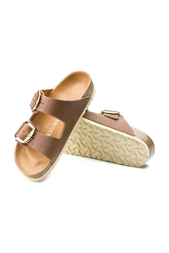Παπούτσια Δερμάτινες παντόφλες Birkenstock Arizona Big Buckle 1011072 καφέ