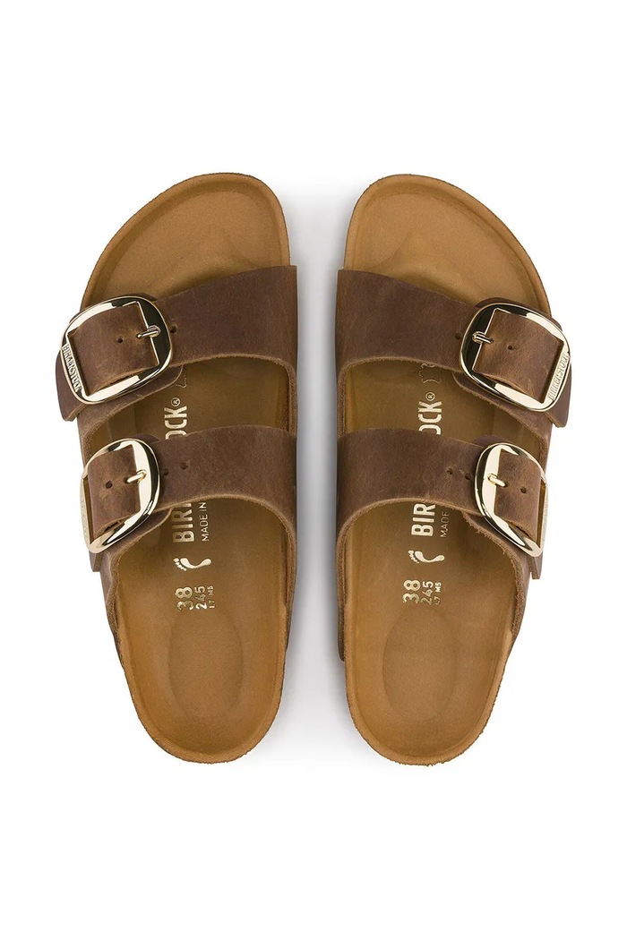 Δερμάτινες παντόφλες Birkenstock Arizona Big Buckle καφέ 1011072