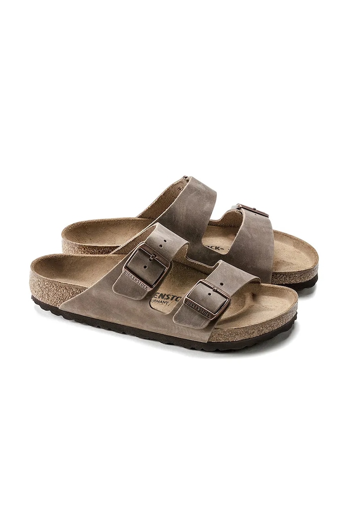 Nubukové šľapky Birkenstock Arizona hnedá 352201