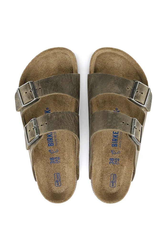 Birkenstock ciabatte slide in pelle Arizona 1019313 verde
