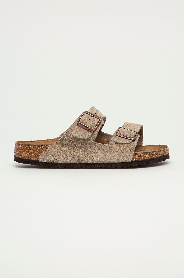 Замшеві шльопанці Birkenstock Arizona замша сірий 951301