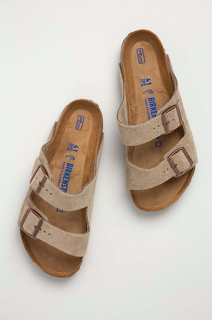Замшеві шльопанці Birkenstock Arizona сірий 951301