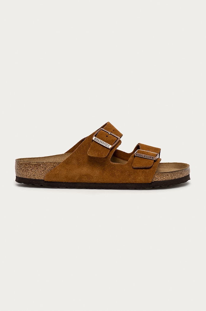Birkenstock suede sliders Arizona Planet friendly brown 1009526
