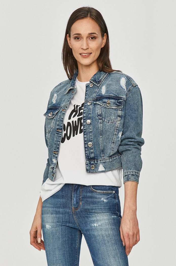 Only geacă din denim necaptusit albastru 15220545
