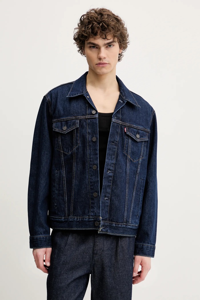 Levi's geacă din denim necaptusit bleumarin 72334.0557