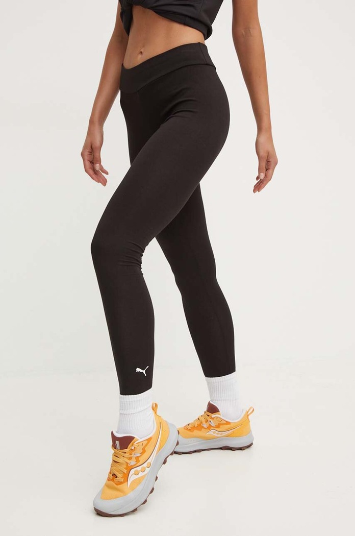 Puma legginsy treningowe nadruk czarny 586832