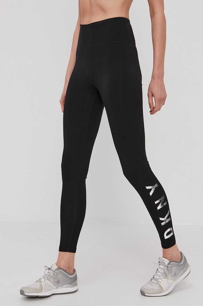 Dkny Legginsy DP7P1223 z elastanem czarny DP7P1223