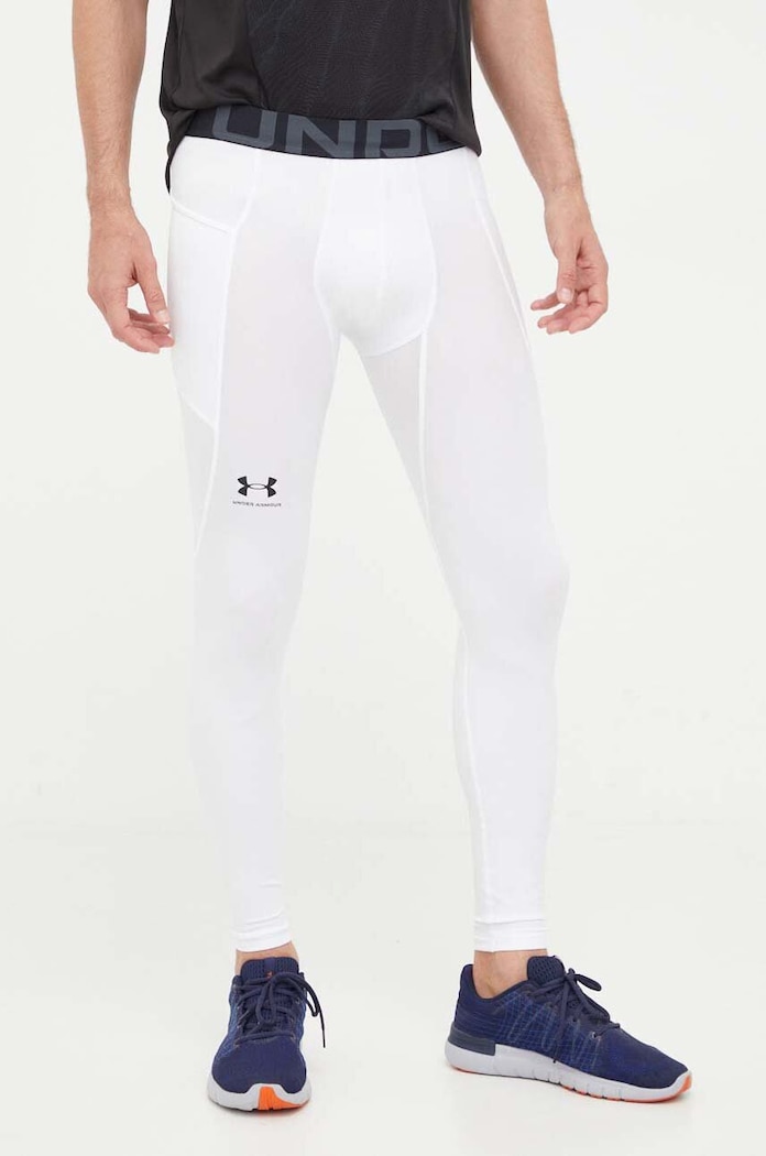 Under Armour sportovní legíny pánské HG Armour pletenina bílá 1361586