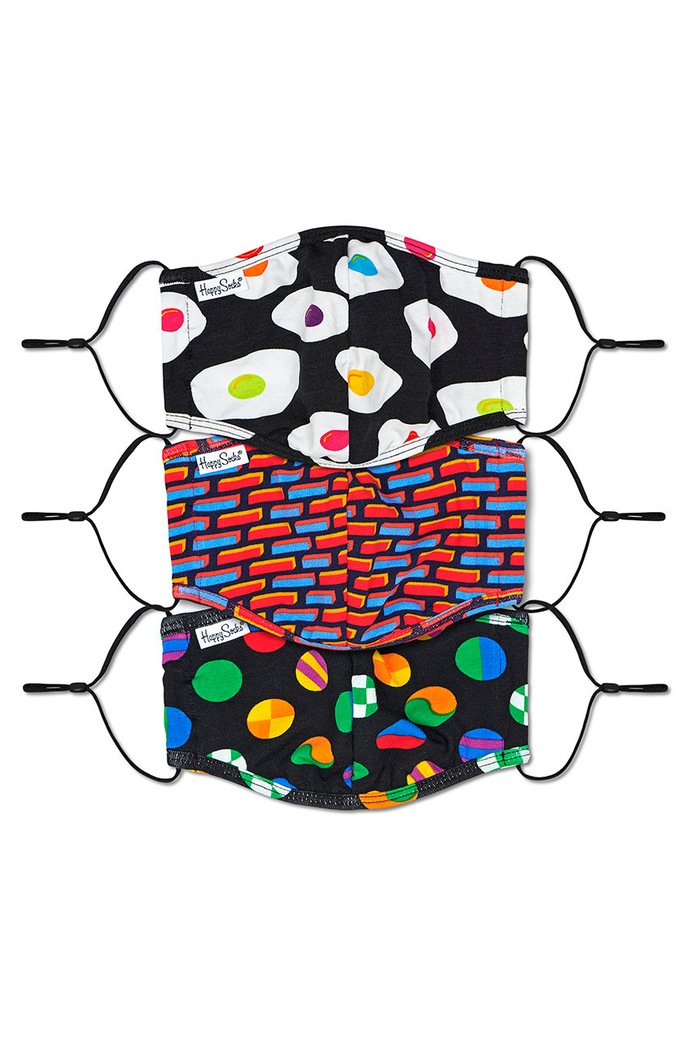 Happy Socks maschera riutilizzabile per il viso (3-PACK) multicolore MIX126.9300