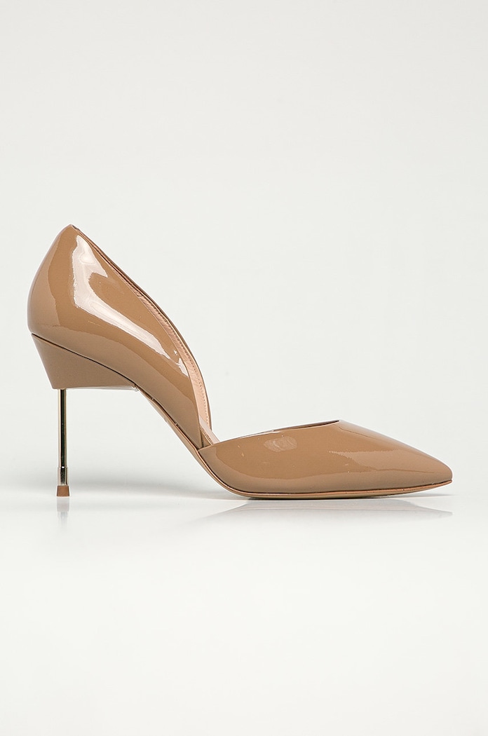 Kurt Geiger London - Szpilki skórzane Bond 90 szpic beżowy BOND.90.24