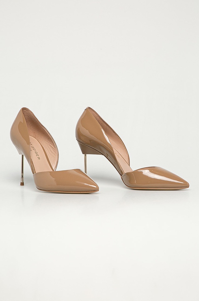 Kurt Geiger London - Szpilki skórzane Bond 90 BOND.90.24 beżowy SS21