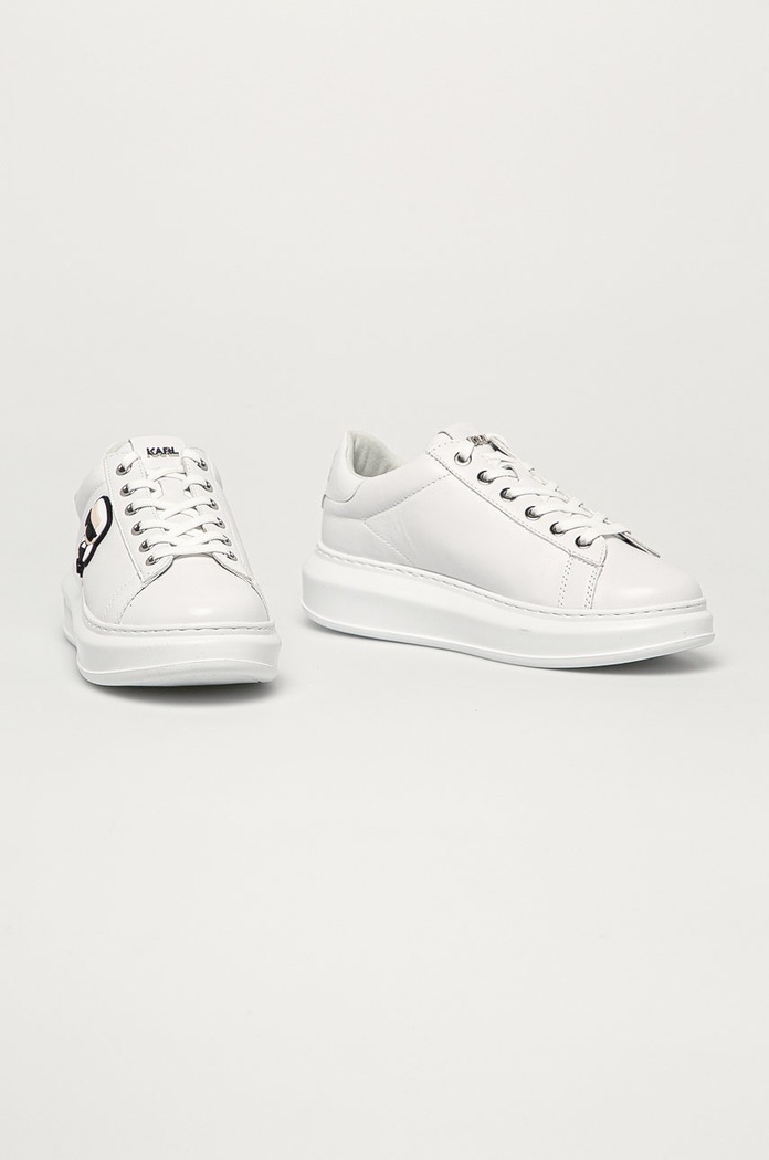 Kožené boty Karl Lagerfeld KAPRI KL62530.01W bílá SS21