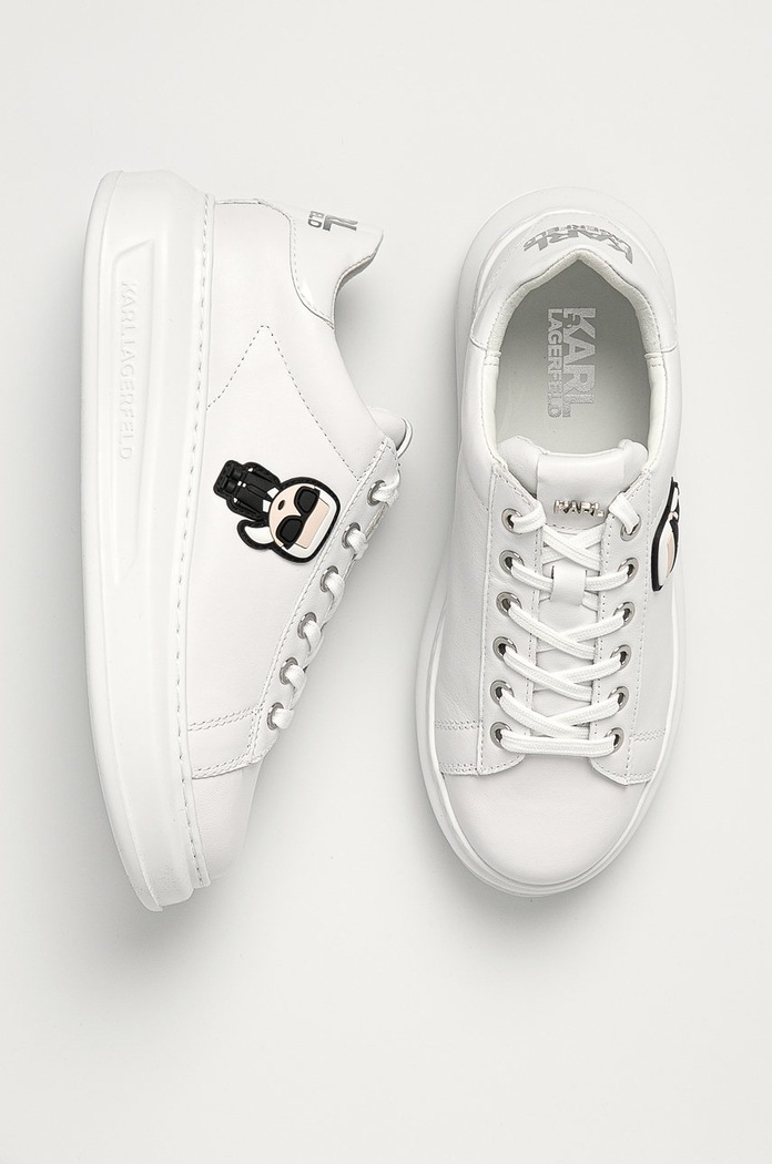 Kožené boty Karl Lagerfeld KAPRI KL62530.01W bílá
