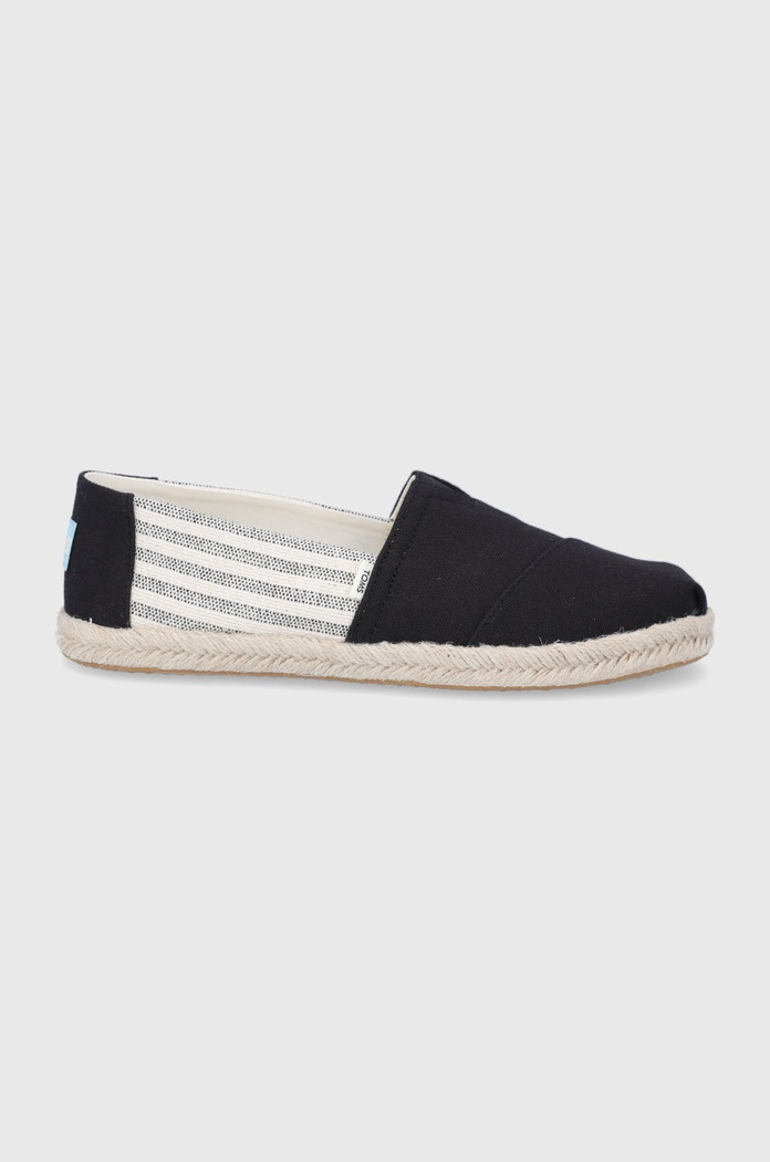 Espadrilky Toms University Stripes textilní černá 10016264