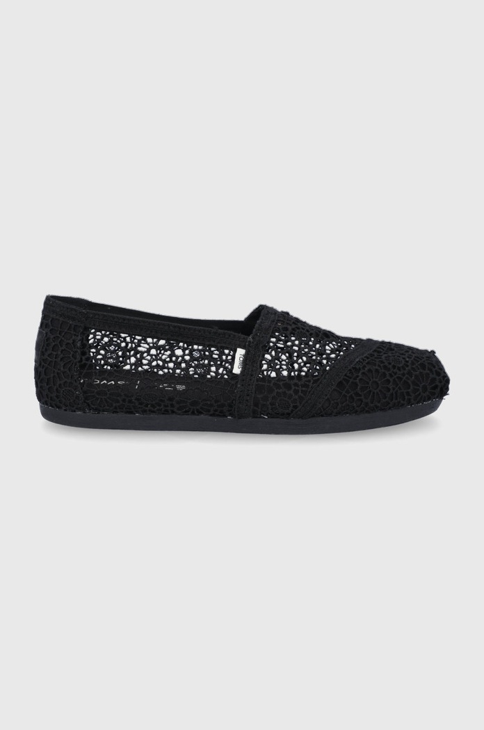 Espadrile Toms Moroccan Crochet Alpargata ravna crna 10016254