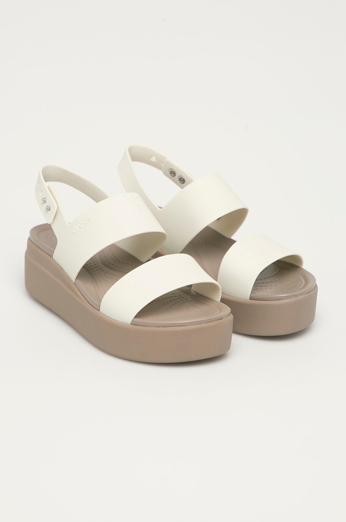 Crocs Sandały Brooklyn Low Wedge KLYN.LOW.WEDGE.W.206453 biały SS26