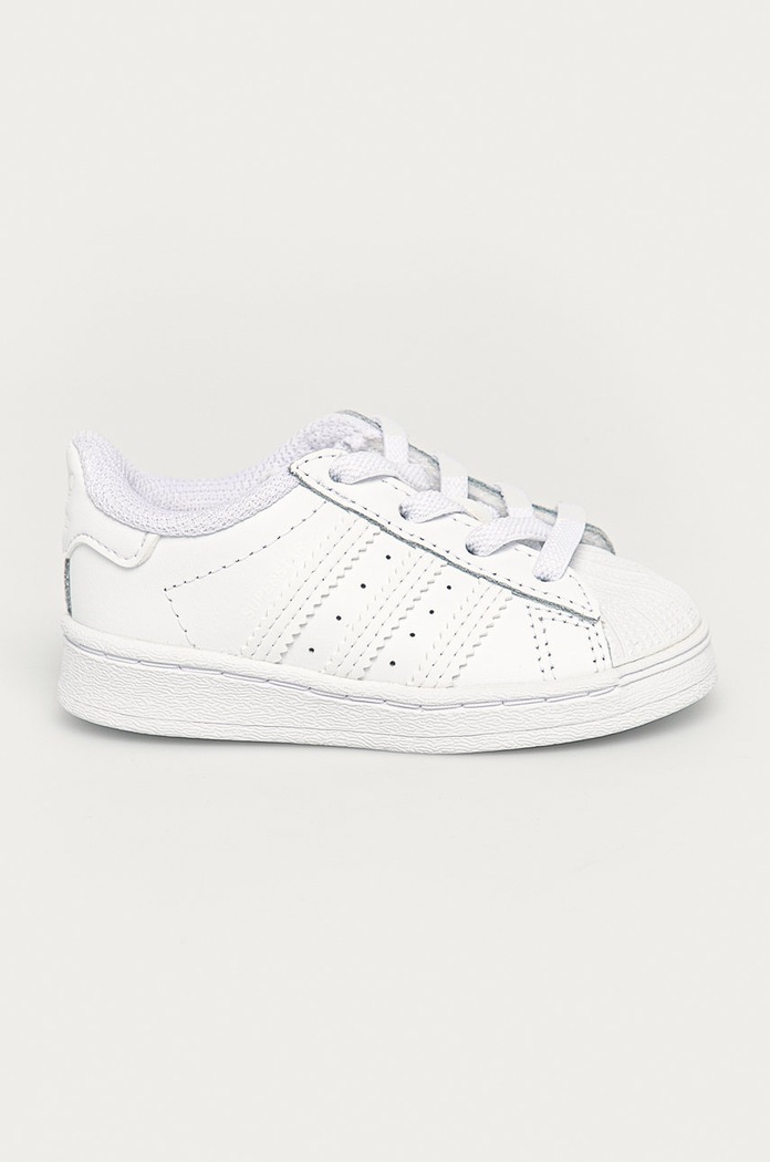 adidas Originals - Παιδικά παπούτσια Superstar El I απομίμηση λείου δέρματος λευκό EF5397