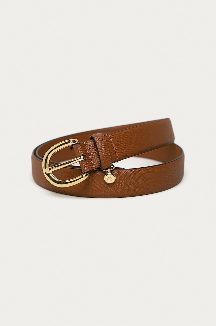 Lauren Ralph Lauren pasek damski skórzany brązowy 412802952005