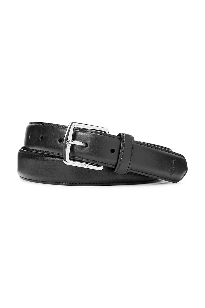 Kožený opasok Polo Ralph Lauren čierna 405828968001