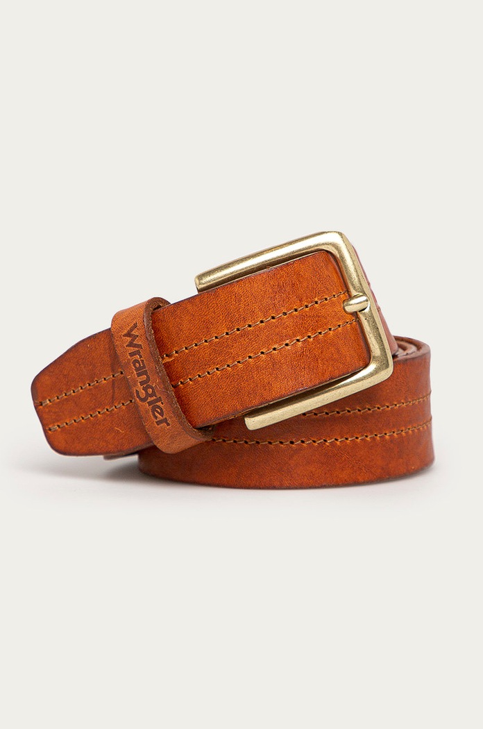 Wrangler Pasek skórzany brązowy W0H3U1X81