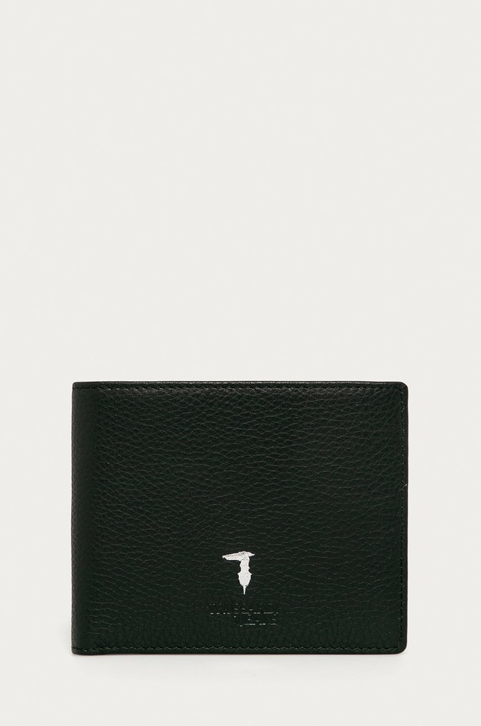 Trussardi Jeans - Kožená peňaženka usňová koža čierna 71W00004.2P000185