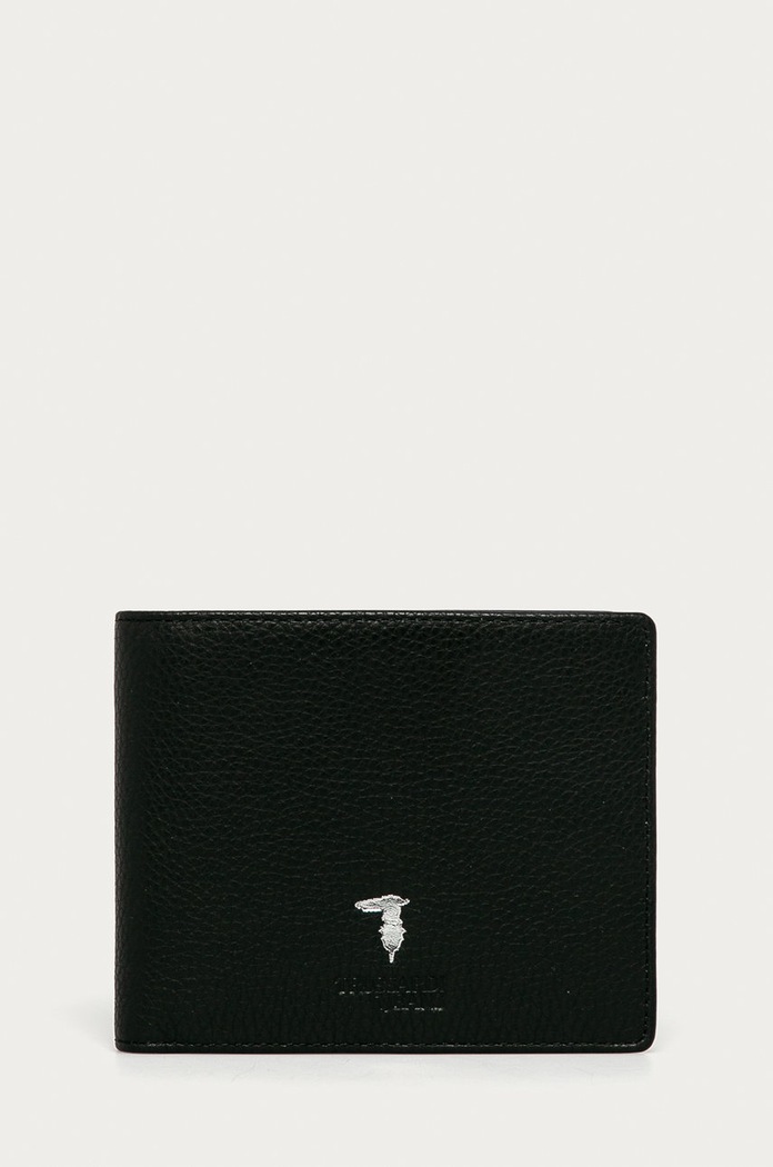 Trussardi Jeans - Portfel skórzany skóra licowa czarny 71W00006.2P000185