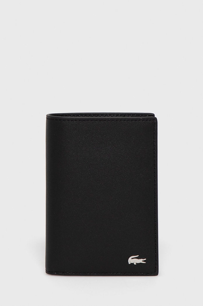 Lacoste usnjena denarnica Zrnato usnje črna NH2368FG