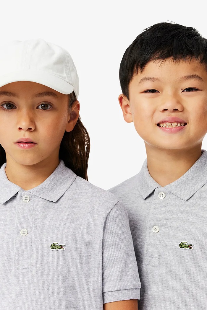 Dětská bavlněná polokošile Lacoste PJ2909 šedá