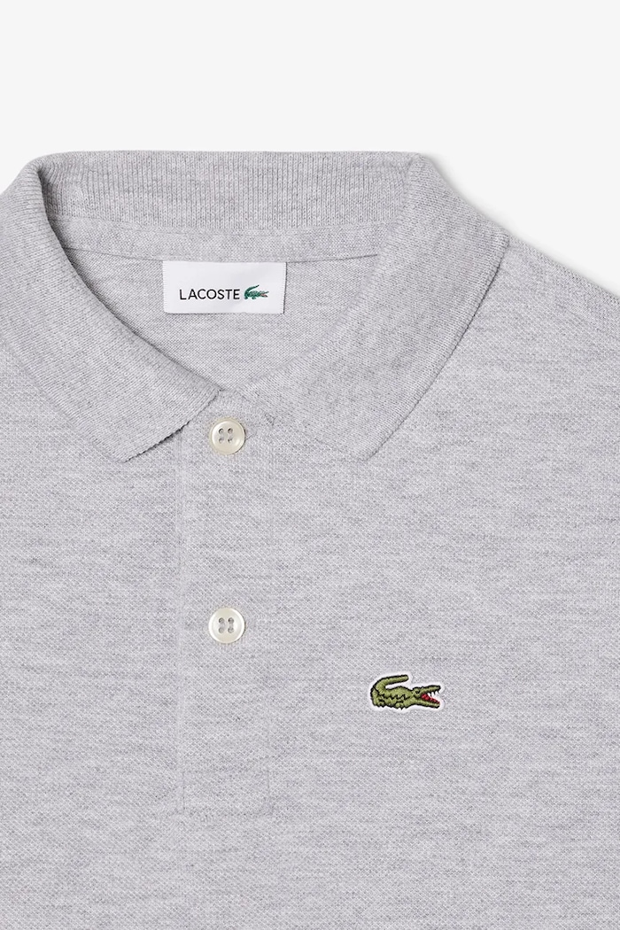 Dětská bavlněná polokošile Lacoste šedá PJ2909